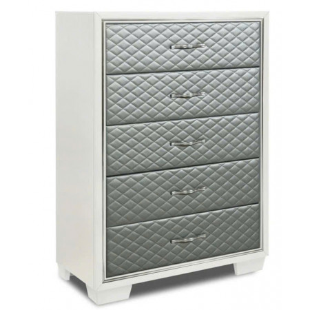 New Classic : Tủ 05 Ngăn + Mặt Hộc Tủ Bọc Nệm Da